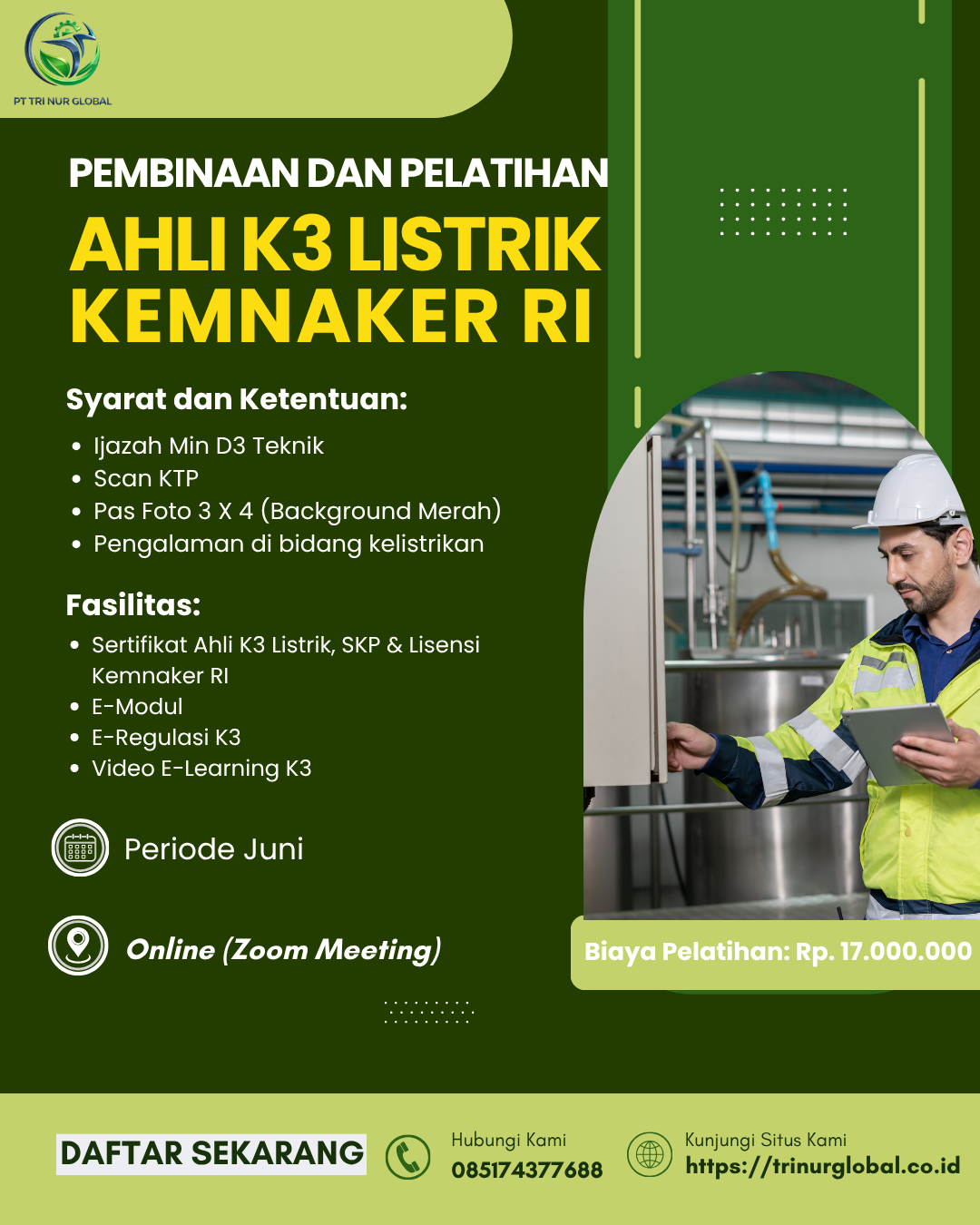 Poster Ahli K3 Bidang Listrik KEMNAKER