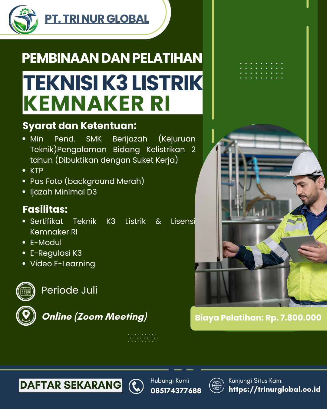 Poster K3 Teknisi Perancah KEMNAKER
