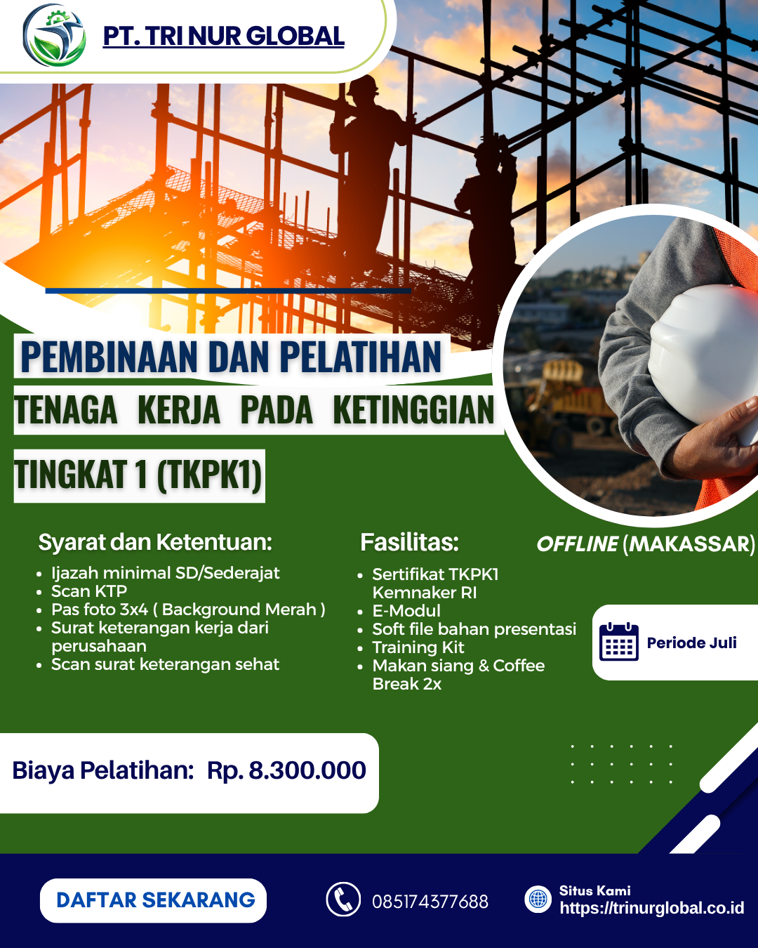 Poster Tenaga Kerja Pada Ketinggian Tingkat 1 (TKPK) KEMNAKER