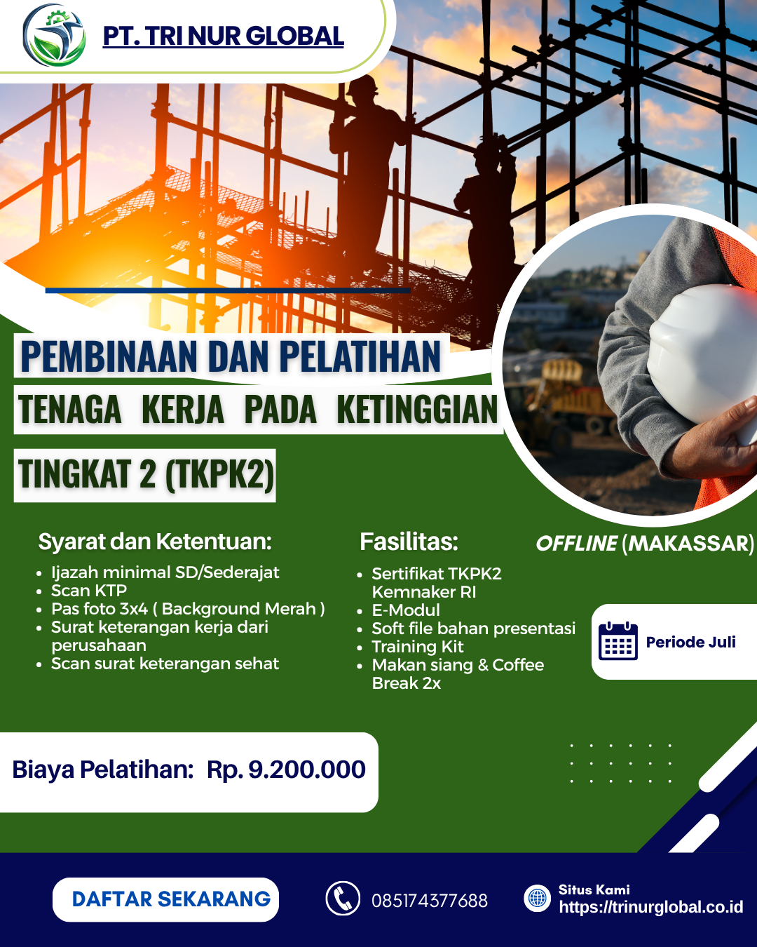 Poster Tenaga Kerja Pada Ketinggian Tingkat 2 (TKPK) KEMNAKER