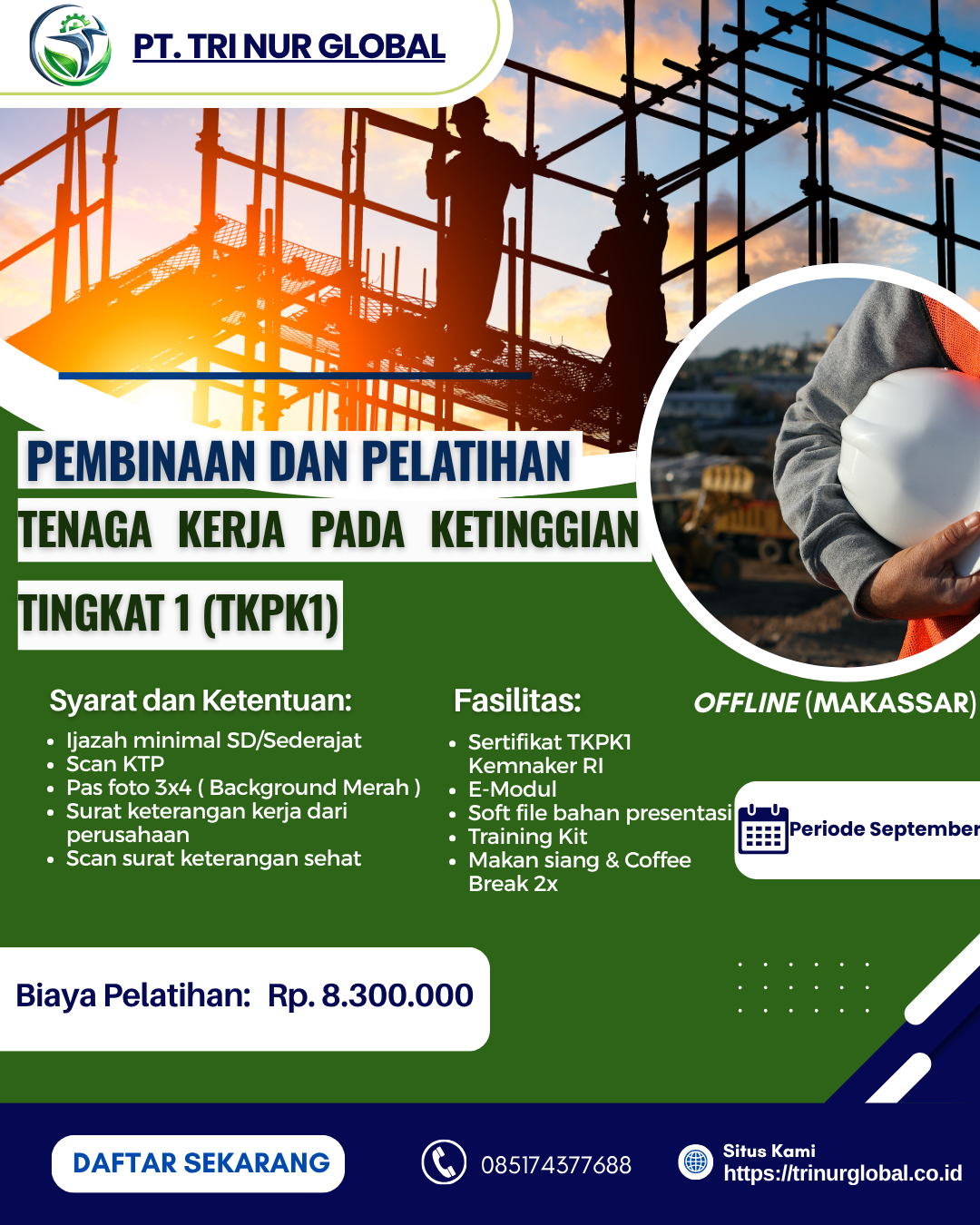Poster Tenaga Kerja Pada Ketinggian Tingkat 1 (TKPK) KEMNAKER